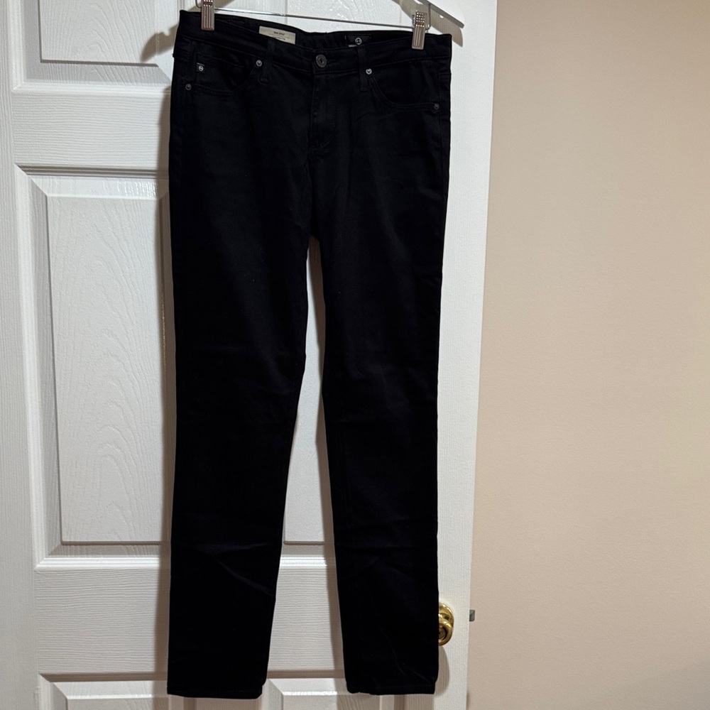 Ag Adriano Goldschmied Black Straight Leg Jeans Women The Stilt Size 27 EUC